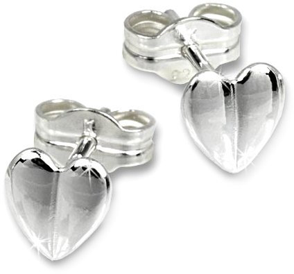 SilberDream Ohrringe 5mm für Damen 925 Silber Ohrstecker Herzchen SDO536 Silber Ohrstecker
