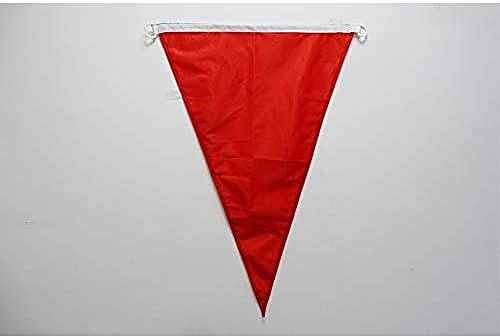 AZ FLAG - Drapeau Plage rouge triangle Spécial Extérieur - 150x90 cm - Drapeau Flamme De Baignade Rouge En Maille Bloquée Avec Anneaux Plastiques Intégrés - 170g