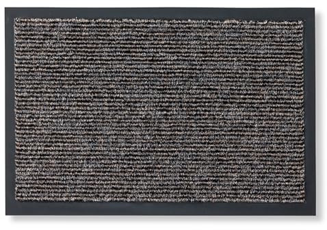 Carpido Fußmatte innen - rutschfeste Türmatte für Eingangsbereich - Sauberlauf wasserabweisend - Pflegeleichte Schmutzfangmatte 80 x 120 cm beige
