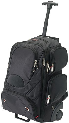 noTrash2003 17 Laptop Rucksack Tasche Reisetasche mit Rollen für Sicherheitskontrolle optimiert