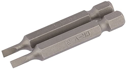 Draper 64088 3mm 1/4 Hex Plain Slot Insert Bit 50mm Long (2 Piece)