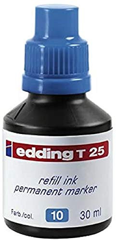 edding T 25 Nachfülltinte Permanent Marker - hellblau - 30 ml - mit Tropfenspender, zum schnellen Nachfüllen fast aller edding Permanent Marker