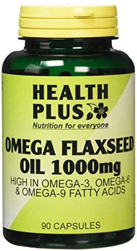 Health Plus Omega Flaxseed Oil 1000mg Omega-3, Omega-6 & Omega 9 Supplement - 90 Capsules