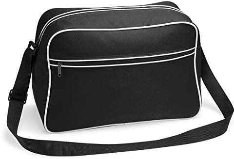 BAGBASE RETRO SHOULDER BAG (BLACK/WHITE)