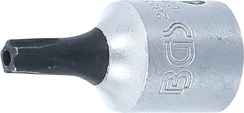 BGS 2355-TS20 | Bit-Einsatz | TS-Profil (für Torx Plus) mit Bohrung TS20 | Antrieb Innenvierkant 6,3 mm (1/4) | Chrom-Vanadium-Stahl | verchromt, matt