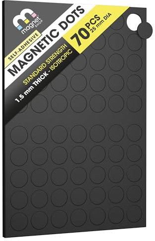TMS Magnets for Crafts Self-Adhesive (1.5mm thick, 25mm [70 circles in pack])