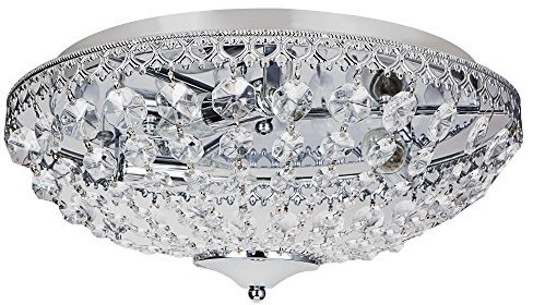 lux.pro Deckenleuchte Kunst-Kristalle Ø40cm Kristalleuchte Deckenlampe Lampe Chrom