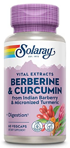 Solaray Berberine & Curcumin 600mg | Berberina & Cúrcuma | 60 VegCaps