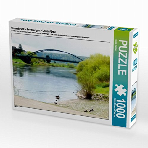 CALVENDO Puzzle Weserbrücke Beverungen - Lauenförde | 1000 Teile Lege-Größe 64 x 48 cm Foto-Puzzle für glückliche Stunden