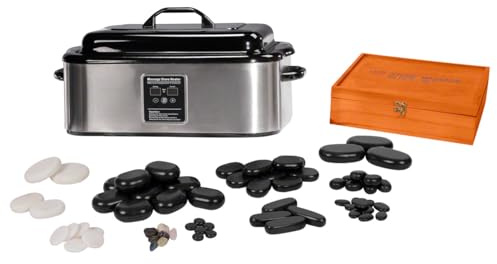 Hot Stone Set groß inkl. Wärmegerät und 68 Steinen