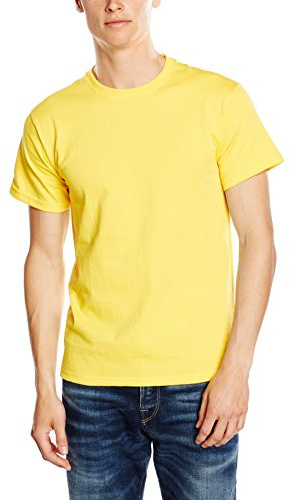 Fruit of the Loom Men's Heavy T-Shirt, Fluorescent Yellow, X-Large