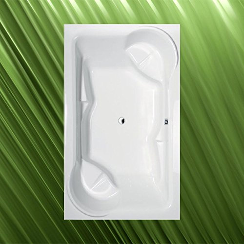 Badewanne DUO 200x120cm, Acryl in weiß komplett mit Wannenfüssen
