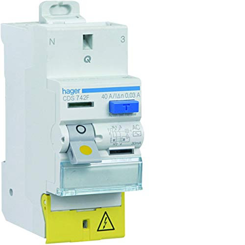 interrupteur différentiel hager - 25a - 30 ma - 2 pôles - type ac - vis / vis