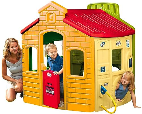 Little Tikes Tikes Town Spielhaus – Outdoor-Spielset – 4 Zonen – Enthält EIN Basketballnetz, EIN Ziel & mehr – Fördert fantasievolle & aktive Spiele – 18 Monate bis 5 Jahre – Evergreen