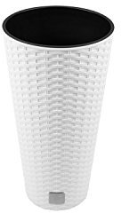 8 -Liter -Zeit Pot mit Einsatz 20 x 20 x 38 cm in Weiß