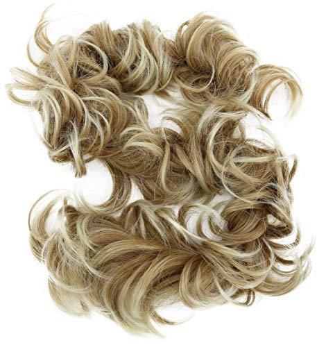 CAISHA XXL Haarteil Haargummi Hochsteckfrisuren Voluminös Gelockt Unordentlich Dutt Blond Mix HW18