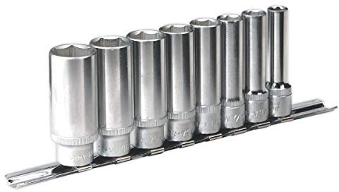 Sealey Ak2831 Socket Set 8Pc 3/8Sq Drive 6Pt Deep Walldrive Imperial