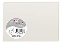 Clairefontaine 11377C Packung mit 25 Karten Pollen in Format C6, 110 x 155mm, 210g, hellgrau