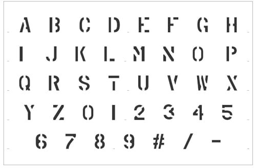 Stencil Ease Military Alphabet Schablonen – 1/5,1 cm (1 Blatt) – 10 mil mittelschwer