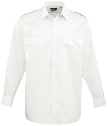 Premier Workwear Men Long Sleeved Pilot Shirt Casual Shirt