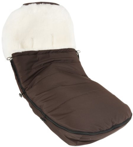 Kaiser Kinderwagenfußsack für alle Modelle der Marke Bugaboo und Joolz, Lammfell naturweiß, Braun