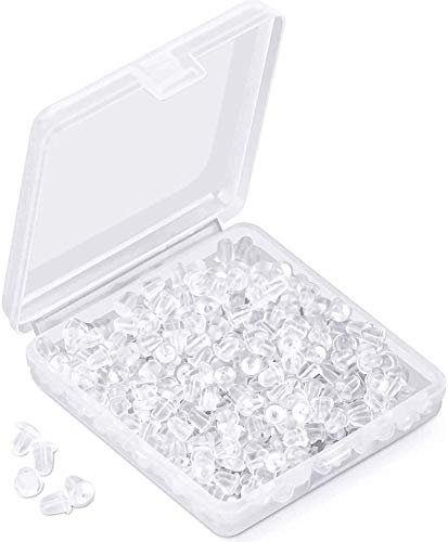 Bead Boutique 100pcs (50 Pairs) Clear Soft Rubber Butterfly Earring Backs Stoppers Earnuts 4x4mm