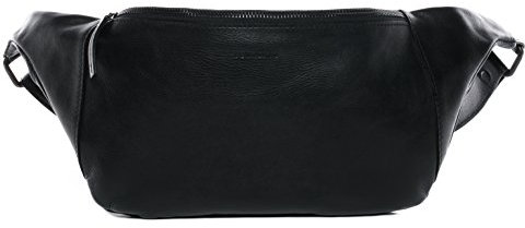 FEYNSINN große Hüfttasche echt Leder - Body Bag Milla XL - Festival Tasche mit Schultergurt - Ledertasche Herren und Damen schwarz handgefertigt