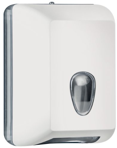 Mar Plast A62201BI Spender Toilettenpapier Intercalated, Weiß 'Soft Touch'/ Transparent, 215 x 125 x 160 mm