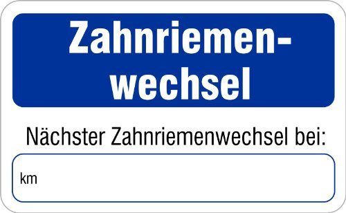 Aufkleber Nächster Zahnriemenwechsel 58x36mm, Serviceaufkleber, 25 Stück
