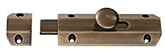 Carlisle Brass AQ81FB Surface Bolt C/W Extruded Flat & Angle Keeper, Florentine Bronze, 100 mm (4)