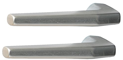 Alpertec aluminium Phil Drückerpaar für alle Zimmertüren, Durchmesser 8 mm, silber lackiert, 40040530K1