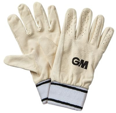Gunn & Moore GM Men Full Chamois Leather Inner Gloves - Blue, Mens