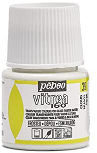 PEBEO - Peinture sur Verre Transparante Vitrea 160°C - Nuage - 45 ML, Blanc Nuage