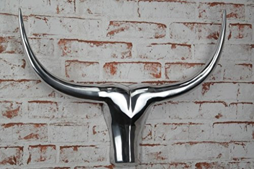 Lesli Living Stiergeweih in Silber, aus Aluminium, poliert, Dekoration