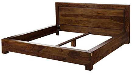 MASSIVMOEBEL24.DE | Metro Life massives Bett #136 - Honey Lackiert | aus Palisander-Holz | mit Kopfteil und Füßen | 160x200cm | Massivholzbett Doppelbett