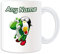 Cadeau personnalisé – Yoshi Riding Mug (jeu vidéo de pingouin, personnage de personnage, design blanc) Nom Message unique drôle fantaisie super héros Ordinateur RPG Jumpman Luigi Mario Plombier