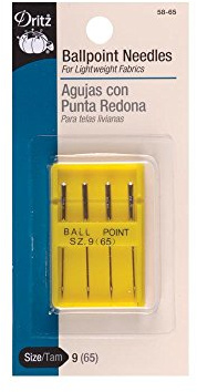 Dritz 58-65 4-Piece Ballpoint Machine Needles, Size 9