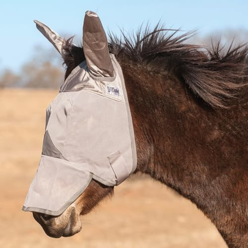Cashel Crusader Mule Fly Mask, Long Nose with Ears (Grey, Mule Arabian)