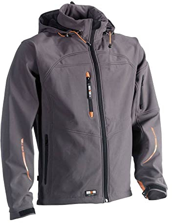 Herock Mens Softshell Jacket Lightweight Full Zip Waterproof Hooded Outdoor Workwear Jackets With Multi Pockets