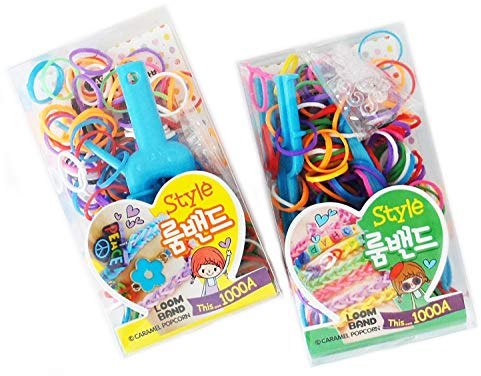 HAND ® A1026 Rainbow Colourful Loom Bands Kit - appx 200 Bands,Clips, Loom and Hook - Set of 2