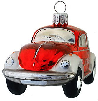 Hamburger Weihnachtskontor - Christbaumschmuck aus Glas -VW Käfer Feuerwehr