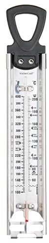 KitchenCraft Home Made Sugar Thermometer for Cooking Candy or Jam, Deep Frying and General Kitchen Use, Stainless Steel, 30.5 cm, White