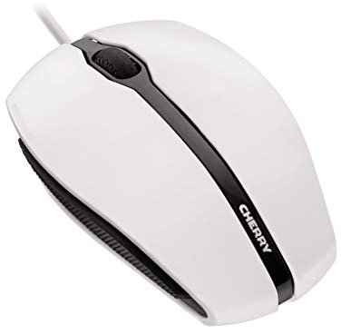 CHERRY GENTIX CORDED, Ratón con Cable, Rueda de Desplazamiento Precisa, Sensor Óptico, Diseño Simétrico para Zurdos y Diestros, Cable de 1,8 m, USB 2.0, Blanco/Gris
