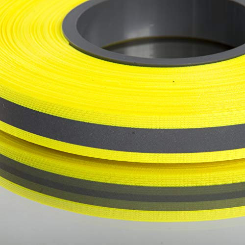 5m Reflektierendes Band / Reflektorband 20mm breit - neongelb - zum Aufnaehen