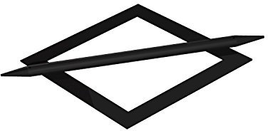 Flairdeco Raffspange mit Splint Modell Raute, Metall, Schwarz