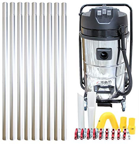 Kiam Gutter Cleaning System KV100-3 3600W Triple Motor Industrial Wet & Dry Vacuum Cleaner & Gutter Pole Kit (36ft (10.8m))