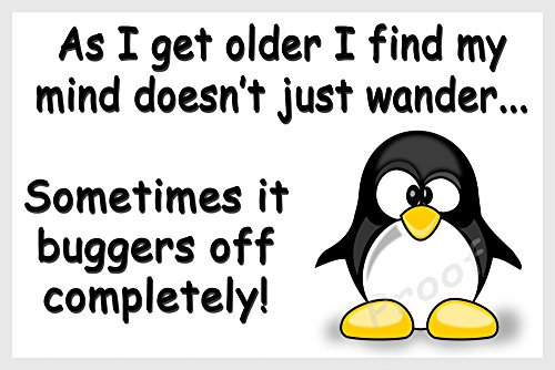 Penguin Funny Fridge Magnet Gift - As I get older...