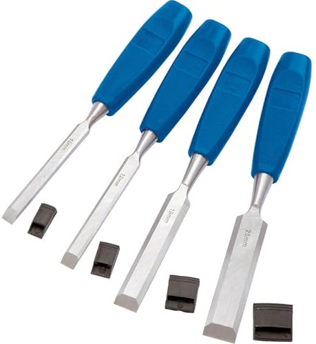 Draper 69619 4-Piece Wood Chisel Set , Blue