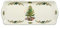 Seltmann 001.295277 Traditional Porzellan Kuchenplatte, Eckig mit Relief, Marieluise Elfenbein Weihnachten 43607 Dekor, Classic, Grün, 34.5cm Length, 15cm Width