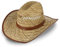 fiebig Chapeau Western en Paille pour Femme et Homme | Chapeau de Cowboy avec jugulaire | Chapeau de Paille avec lanière en Simili Cuir | Chapeau de Soleil avec Bandeau (61-XL)